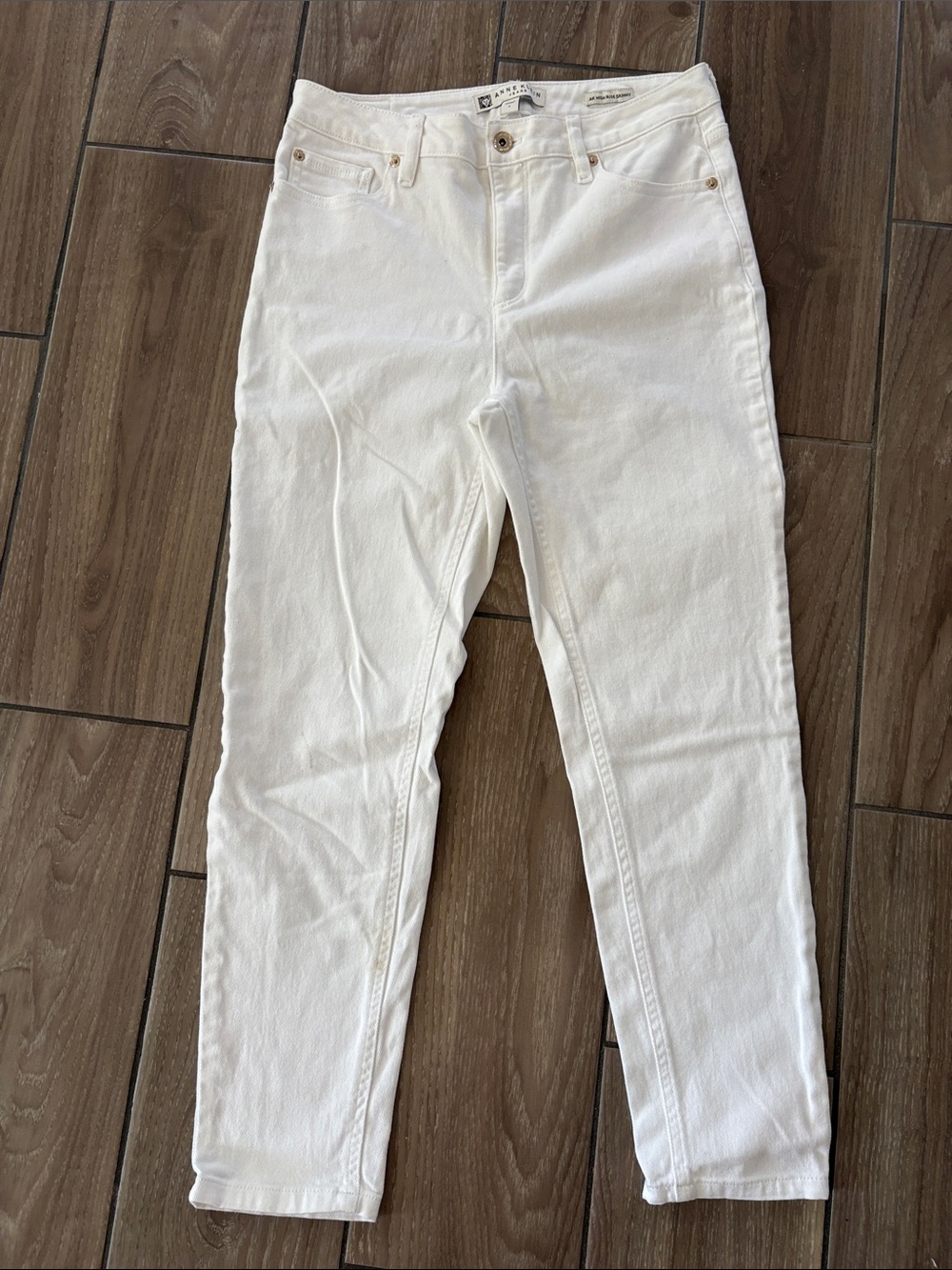 Anne Klein AK High Rise Skinny White denim jeans NWOT